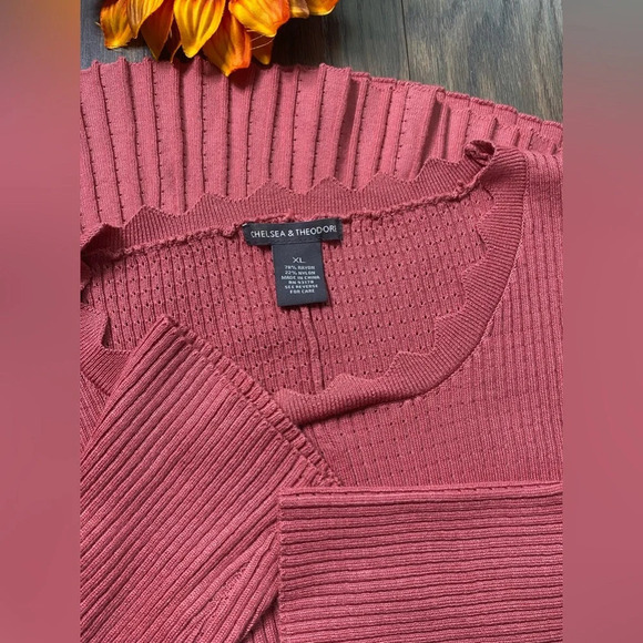 🦋B2G1🦋CHELSEA & THEODORE Babydoll Tunic Knit Sweater | XL | - Picture 7 of 8